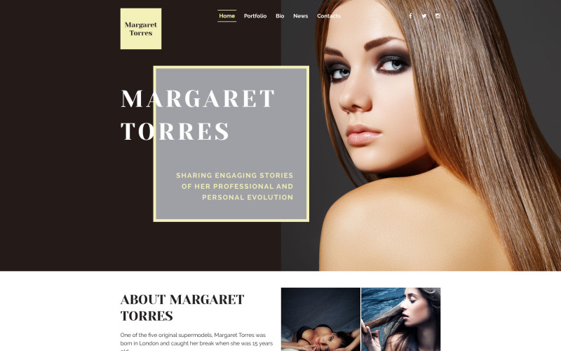 Modello di sito Web Margaret Torres