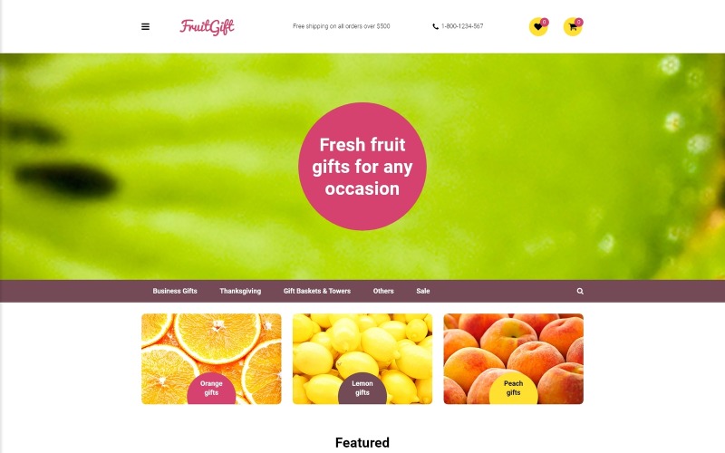Modello OpenCart per regali di frutta