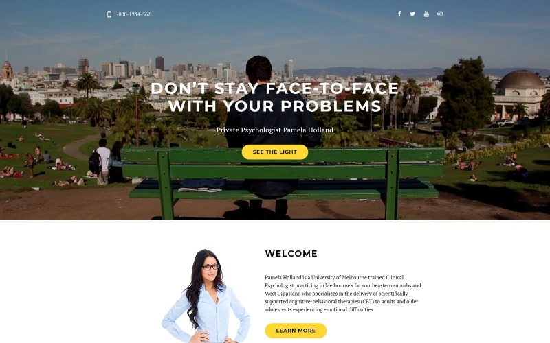 Pamela Holland - Psicologa Clean Bootstrap HTML Landing Page Template