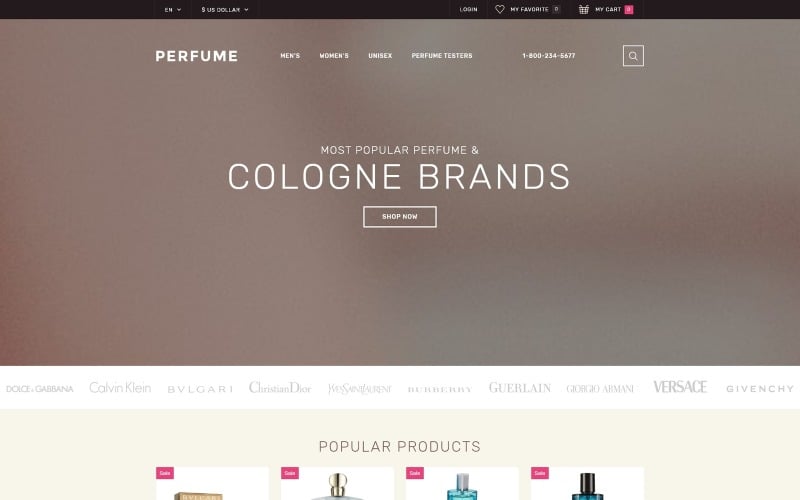 Perfume Shop OpenCart Template