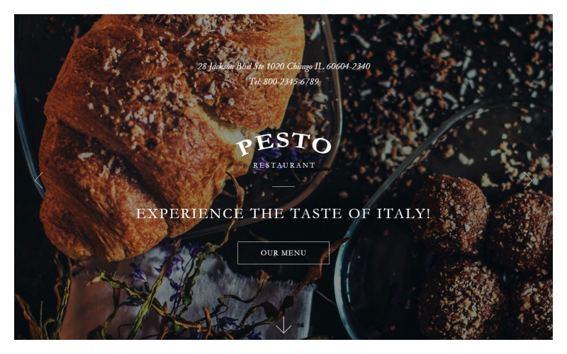 Pesto - Modelo de página inicial em HTML para café e restaurante