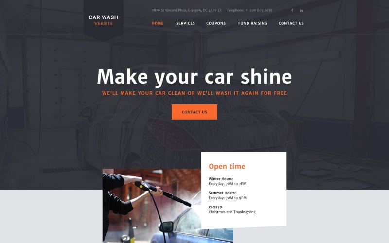 Plantilla de sitio web CarWash