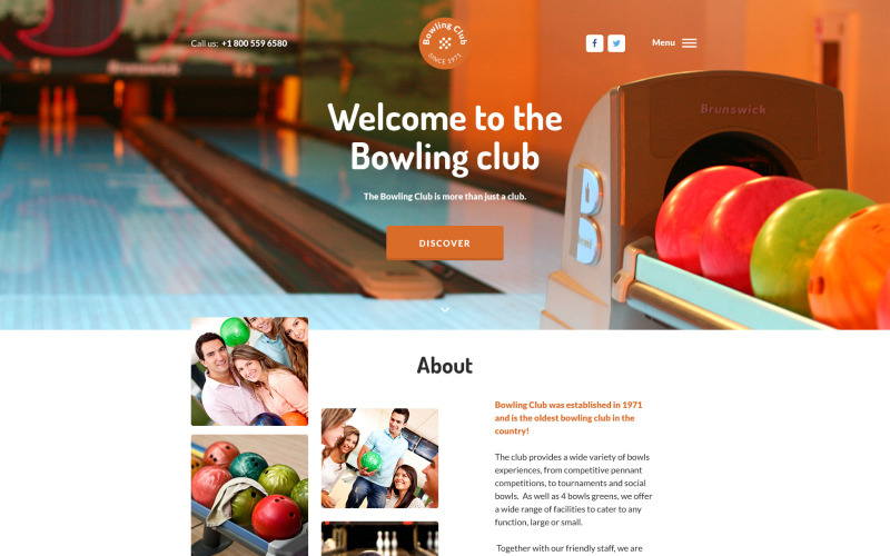 Plantilla para sitio web de Bowling Club