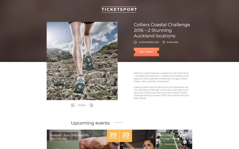 Tickets Website Responsive Landing Page Template