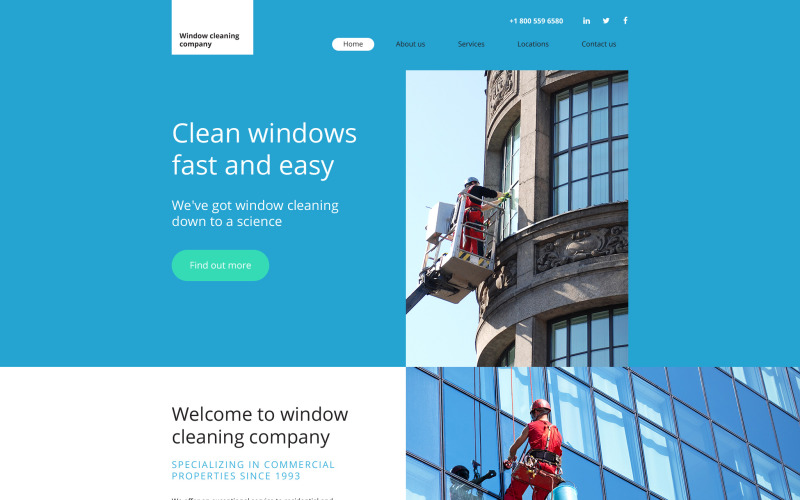 Webbplatsmall för fönsterrengöring