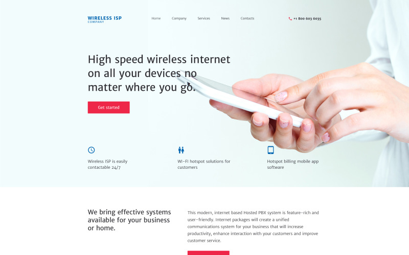 Wireless ISP Website-Vorlage