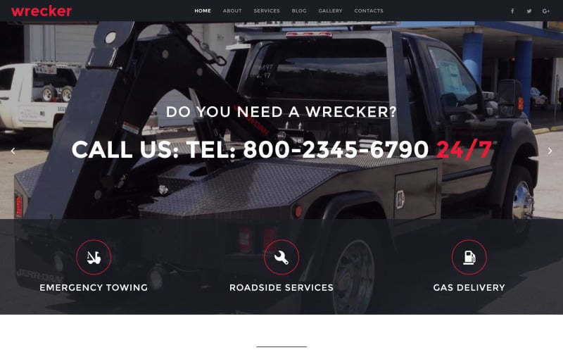 Wrecker - Plantilla para sitio web de servicios de remolque y carretera