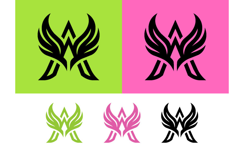 Illustrazione vettoriale del logo con la lettera A e le ali.