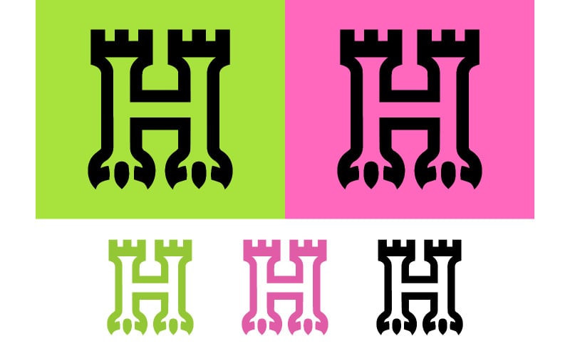 Logo de la tour du château en forme de lettre H avec des griffes.