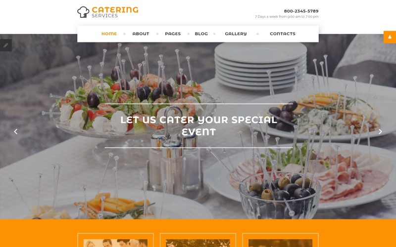 Catering-tjänster Joomla-mall
