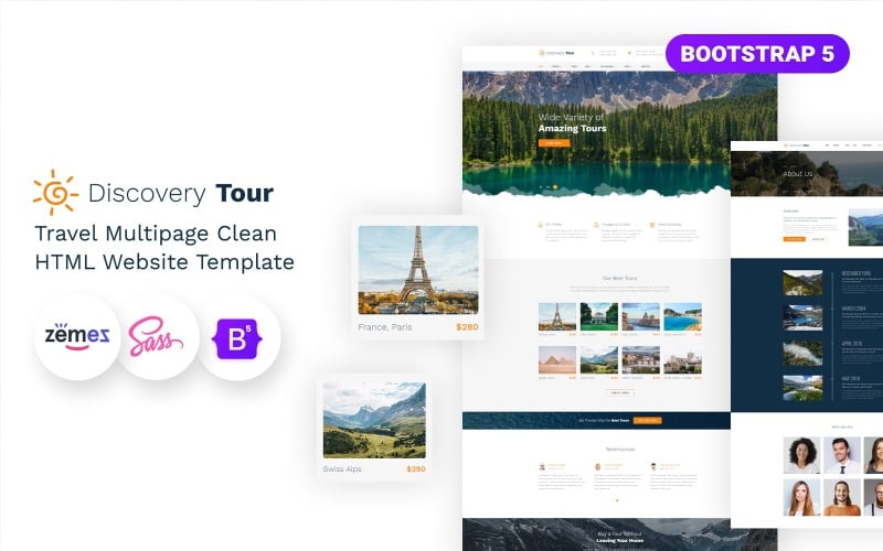 Discovery Tour – HTML5-шаблон веб-сайту туристичної агенції