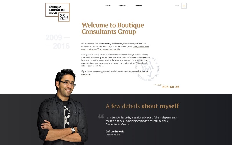 финансовый советник отзывчивая тема wordpress