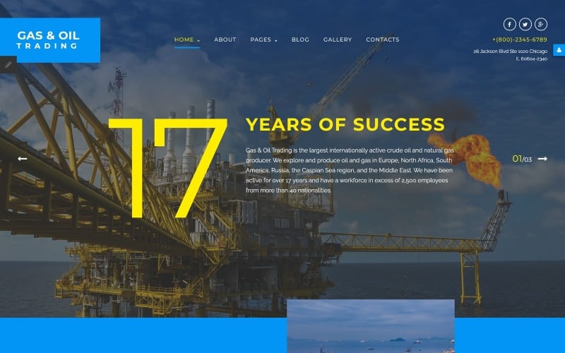 шаблон joomla для торговли газом и нефтью