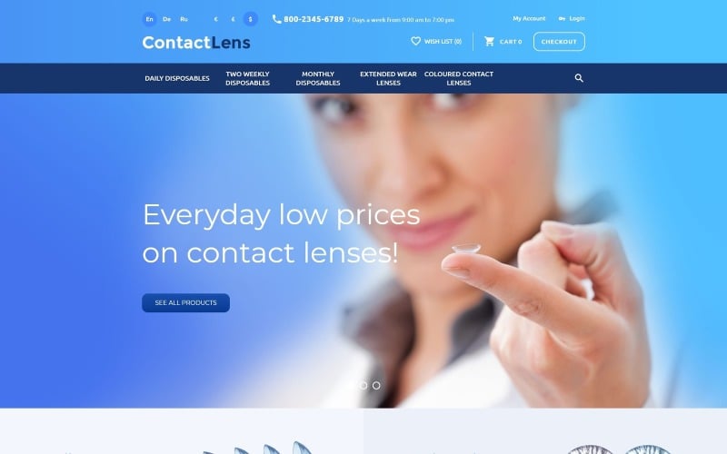 Kontakt Lens OpenCart Şablonu