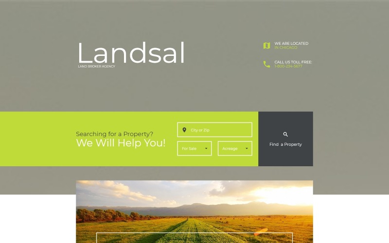Land Broker Citlivý Šablona stránky přistání