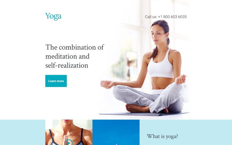 Modèle de page de destination pour le yoga
