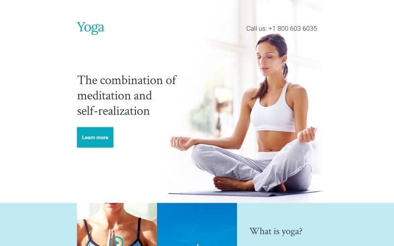 Modelo de página de destino responsiva de ioga