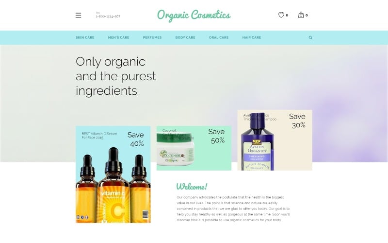Organic Cosmetics OpenCart Template