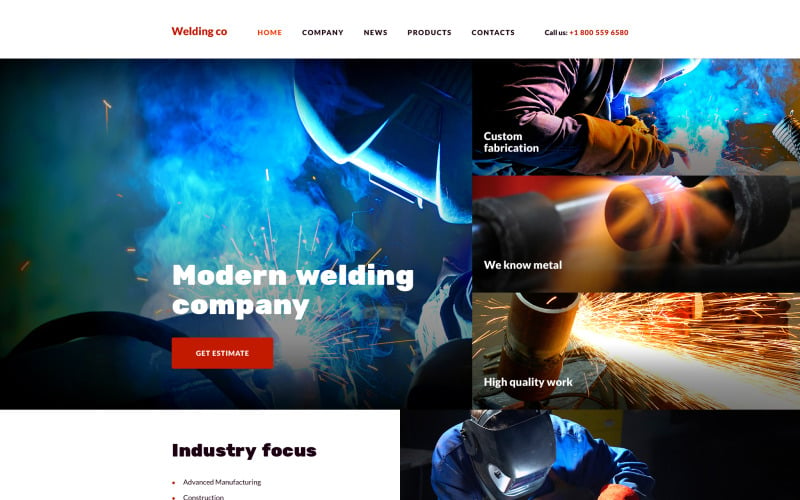 Plantilla Web para Sitio de Welding Co