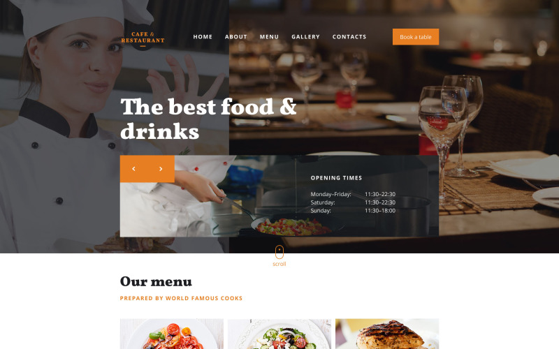 Responsive Website-Vorlage für Café und Restaurant