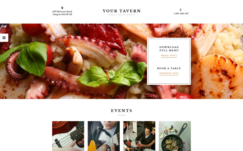 Responsive Website-Vorlage für Café und Restaurant