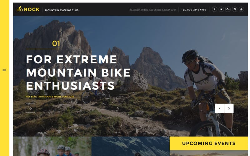 Rock - Mountain Cycling Club Duyarlı Web Sitesi Şablonu