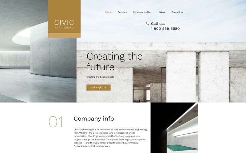 Шаблон адаптивного веб-сайта гражданского строительства