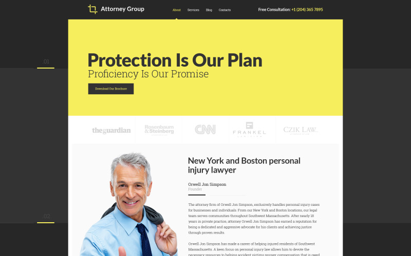 адаптивный шаблон сайта юридической фирмы