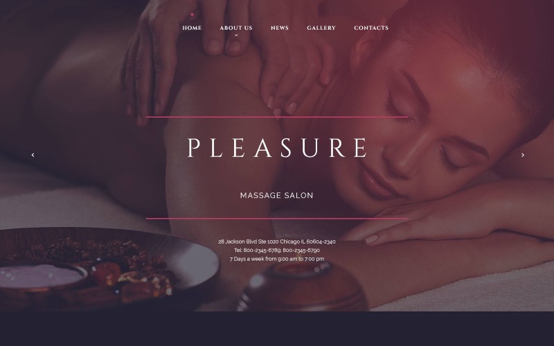 Modello di sito Web reattivo per massaggi