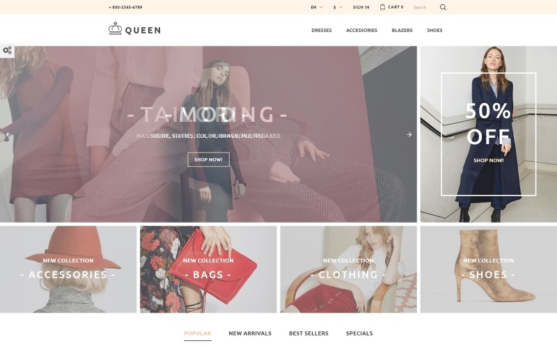Queen - Women's Clothes PrestaShop Teması