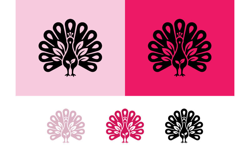Logo représentant un paon stylisé.