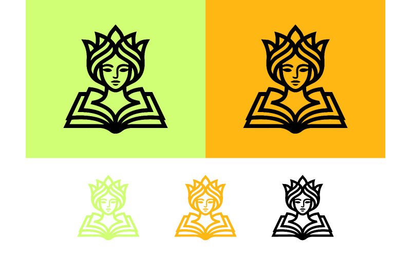 Logo représentant une femme lisant un livre.