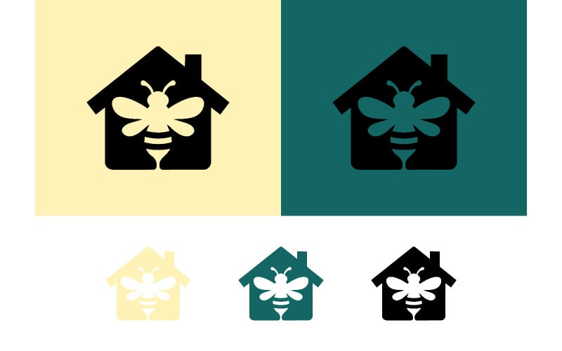 Bi inuti husets logotyp ljusgul svart.