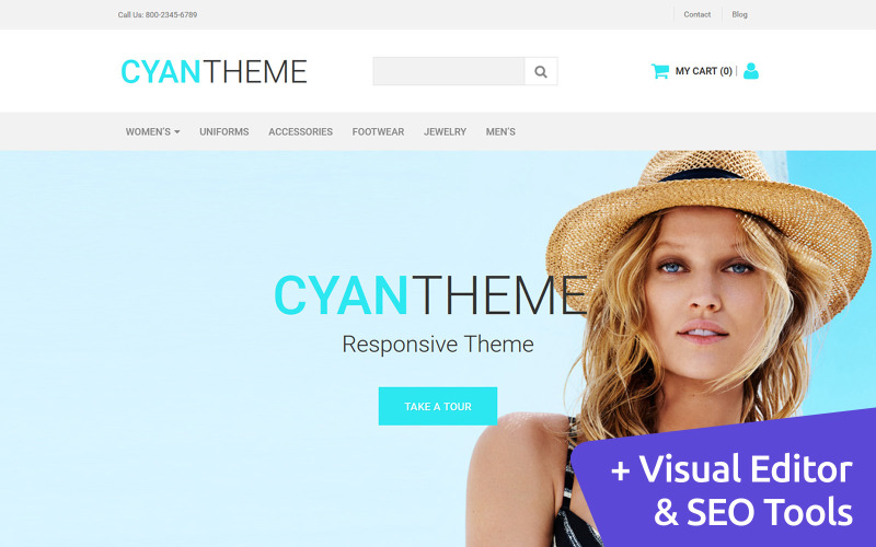 Cyan Theme - Plantilla MotoCMS para comercio electrónico de tienda de ropa