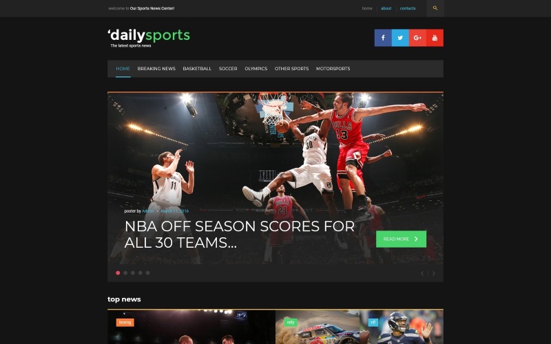 спортивный журнал wordpress тема