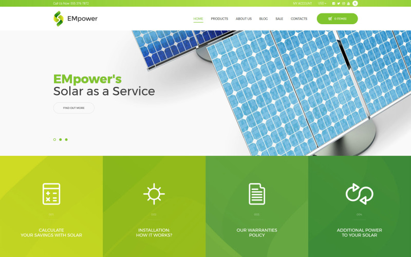 EMpower - motyw Shopify dotyczący energii słonecznej
