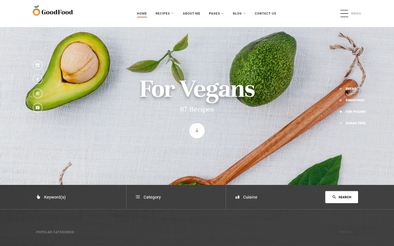 GoodFood - Plantilla de sitio web HTML5 multipágina de restaurante limpio