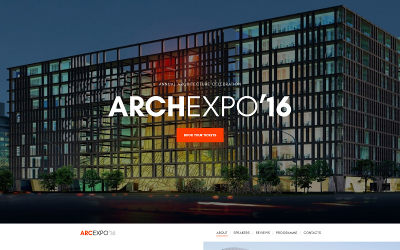 Plantilla Web para Sitio de Arch Expo