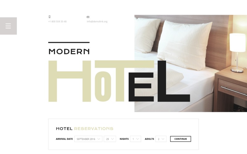 Responsieve websitesjabloon voor hotels
