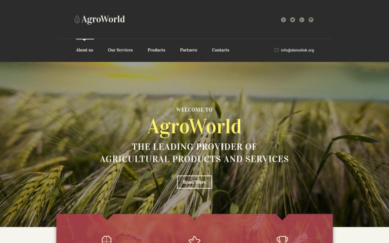 Адаптивный шаблон веб-сайта для сельского хозяйства