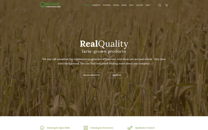 Bio - Landwirtschaft Farm Farm Mehrzweck Website Vorlage