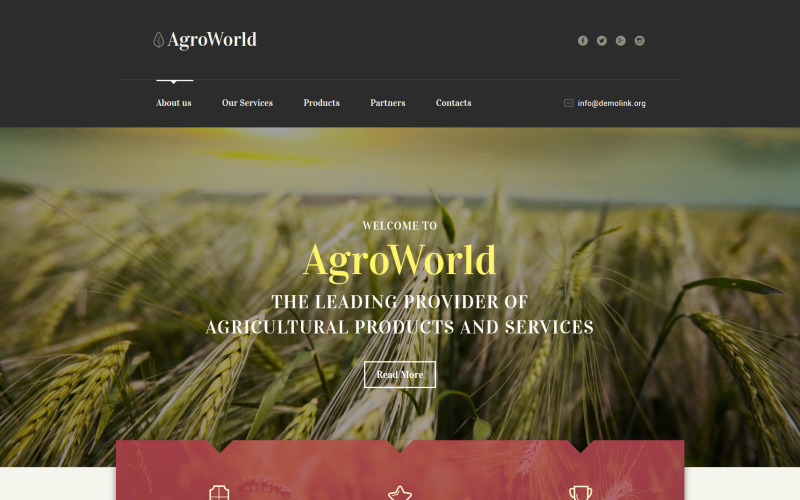 Modello di sito Web reattivo per l'agricoltura