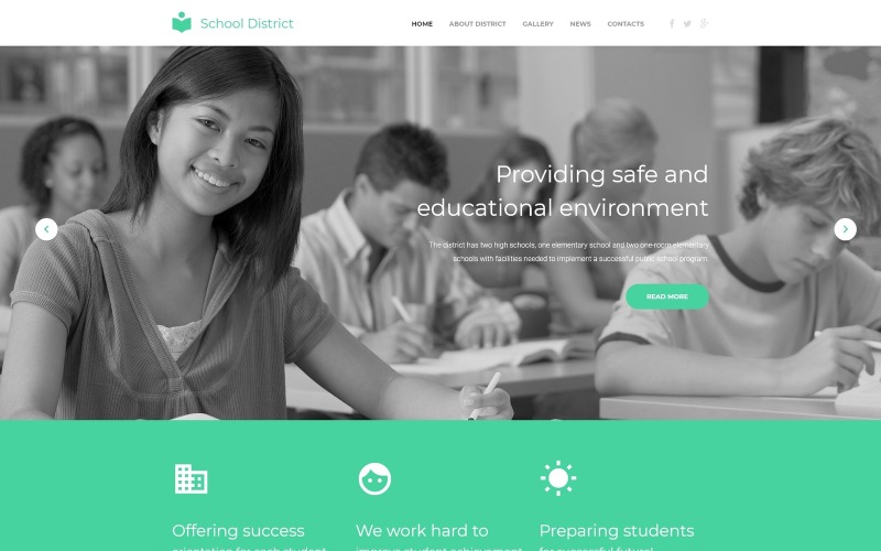 Plantilla de sitio web adaptable a la educación