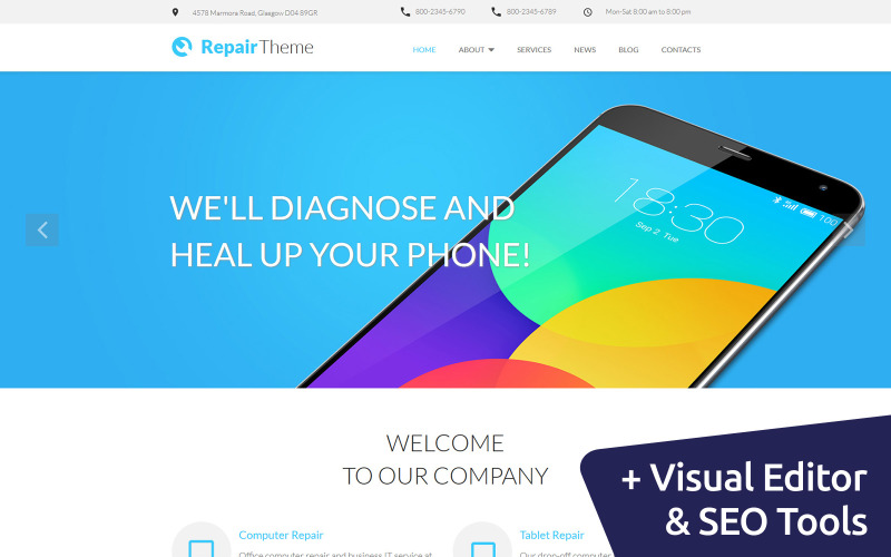 мобильный сервис moto cms 3 шаблон
