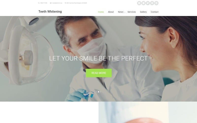 Tandblekning webbplats mall