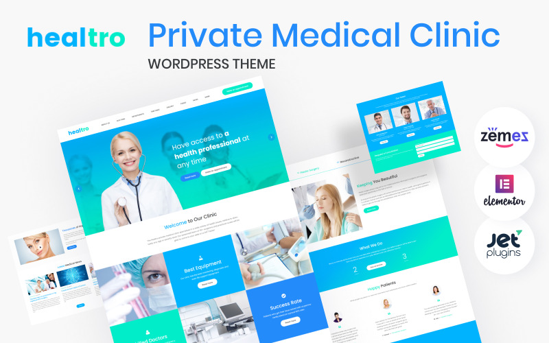 Healtro - Magánegészségügyi és Orvosi Klinika WordPress Sablon