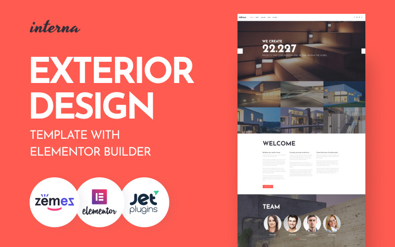 Interna – WordPress-Theme für Architekturbüros und Außendesign mit Elementor Builder