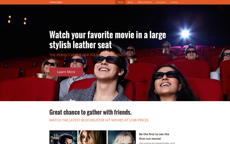 Modèle de site Web Cinematique