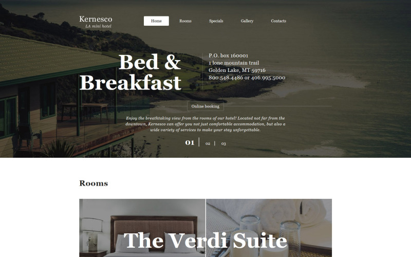 Modèle de site Web de réservation d'hôtel et de chambre