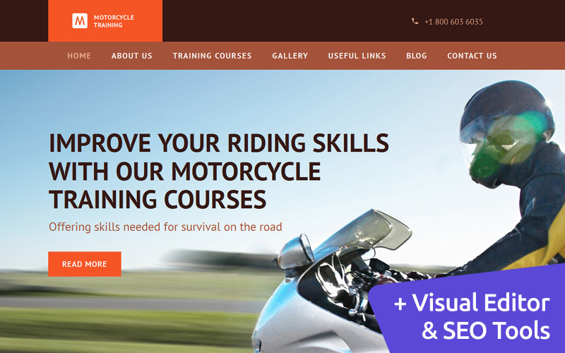 Motorkerékpár-oktató iskola Moto CMS 3 sablon